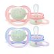 Philips Avent SCF376/12 Ultra Air Night Ορθοδοντική Πιπίλα Νυχτός Σιλικόνης 0-6m, 2τεμ