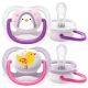 Philips Ultra Air Pacifier Σιλικόνης Purple/Pink 0-6m 2τμχ