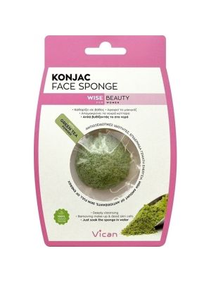 Vican Wise Beauty Konjac Face Sponge With Green Tea Powder