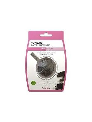 Vican Wise Beauty Konjac Face Sponge Bamboo Charcoal Powder Σφουγγάρι Καθαρισμού Προσώπου, 1τμχ