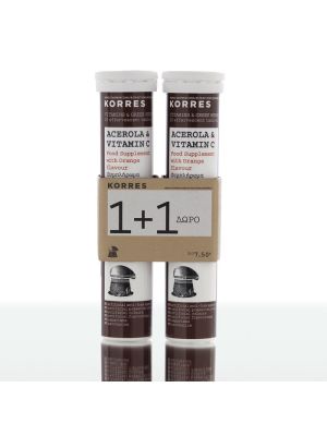 Korres Acerola & Vitamin C 20 Αναβράζοντα Δισκία 1+1 Δώρο